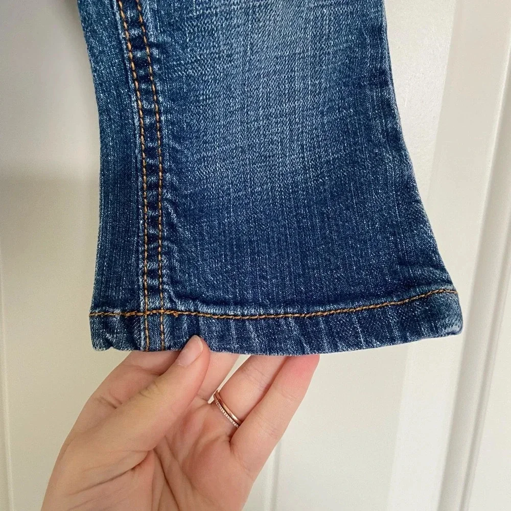 EUC |‎ Children’s Place baby girl’s elastic snap button flare stretch jeans 12mo